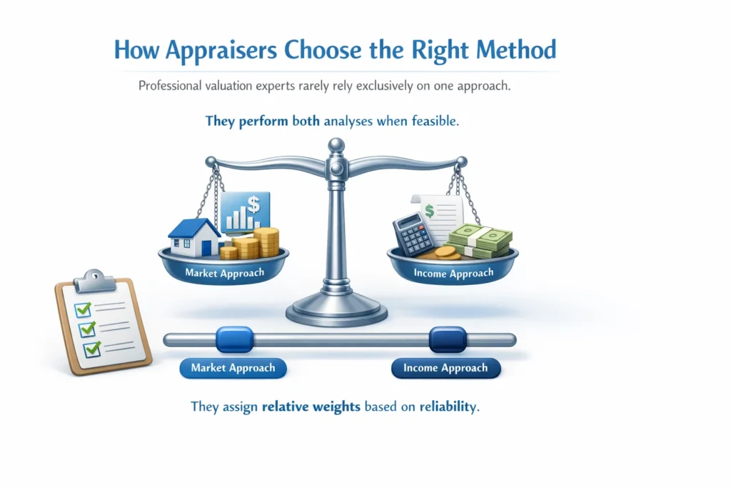 Market approach vs. income approach